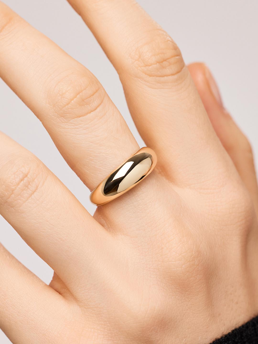 Ana Luisa 'Rox' Bold Gold Dome Ring - Verified Authentic Packaging