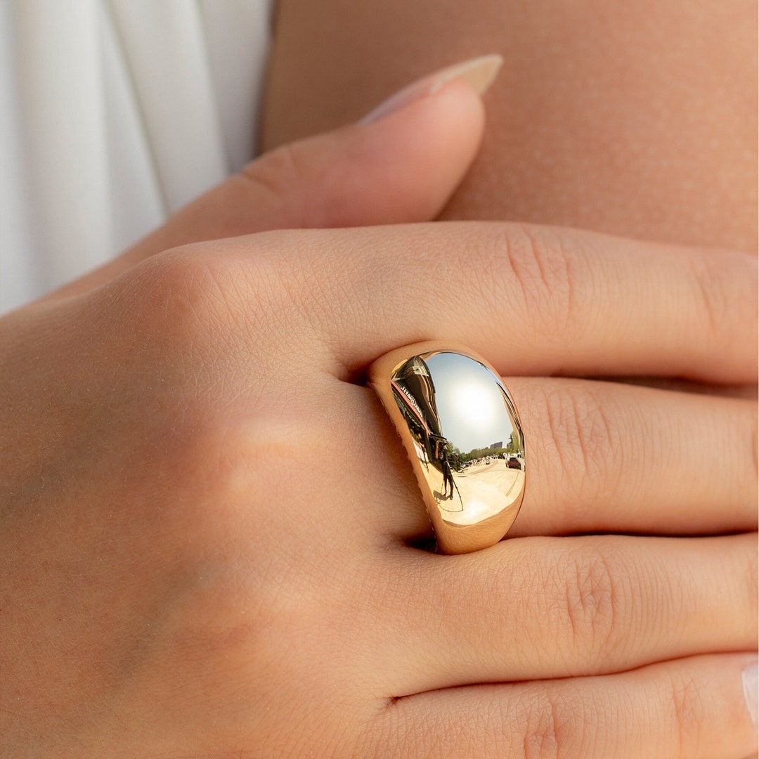 Quince 14K Gold Bold Dome Ring - Verified Authentic Packaging