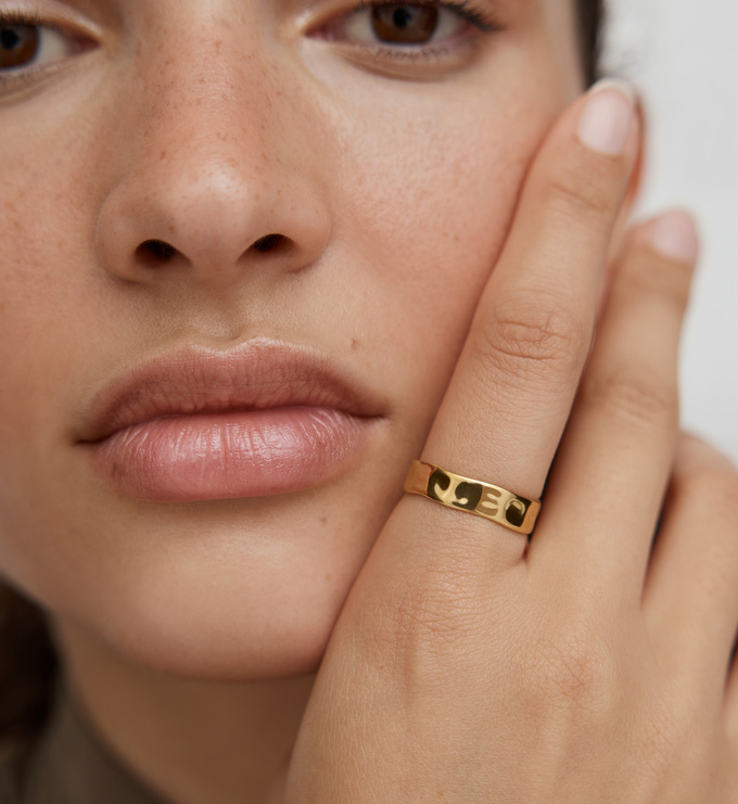 Monica Vinader Siren Chunky Stacking Ring - Verified Authentic Packaging