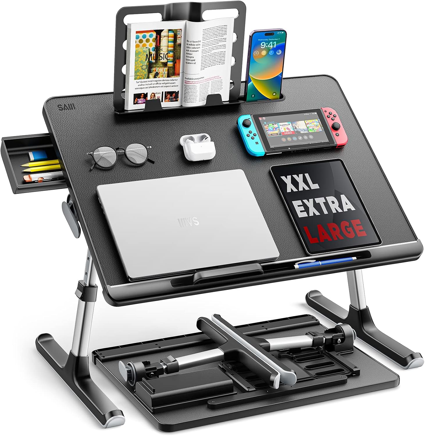 Saiji Adjustable Bed Desk for Laptop with Drawer - Verified Authentic Packaging
