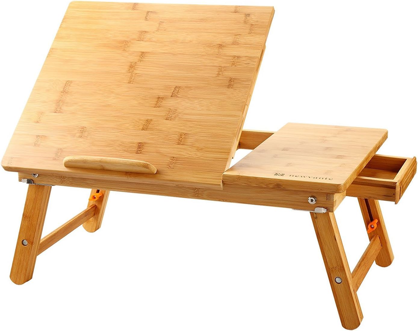 Nnewvante Adjustable Bamboo Laptop Bed Desk Tray - Verified Authentic Packaging