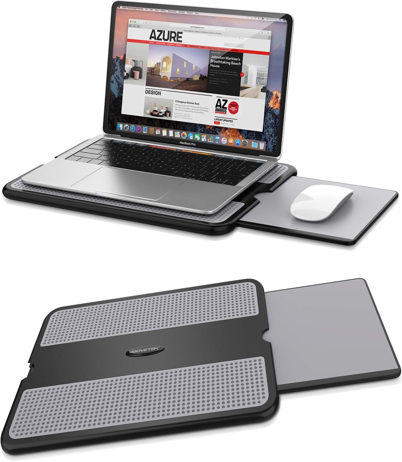 AboveTEK Portable Laptop Lap Desk with Mouse Tray - Verified Authentic Packaging
