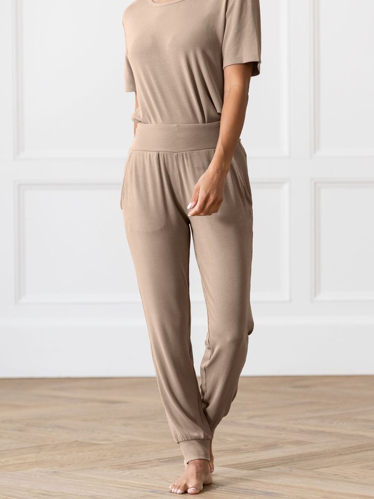 Cozy Earth Bamboo Jogger & Long Sleeve Lounge Set