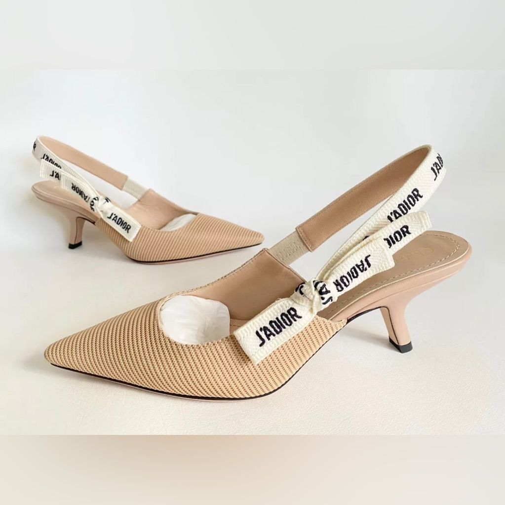 Dior J'Adior Slingback Pump in Technical Fabric - Verified Authentic Packaging