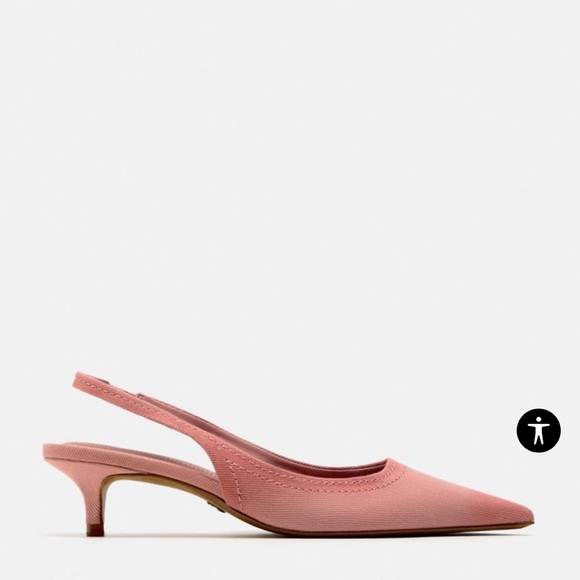 Zara Pointed Kitten Heel Slingbacks - Verified Authentic Packaging