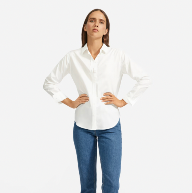 Everlane The Silky Cotton Relaxed Shirt - Verified Authentic Packaging