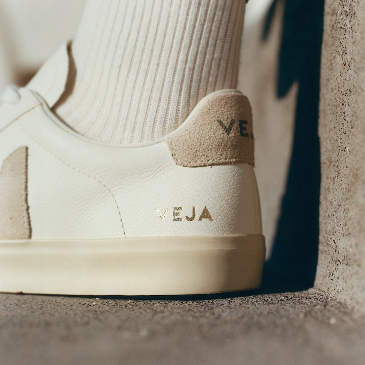 Veja Campo Leather Sneakers in Extra-White - Verified Authentic Packaging