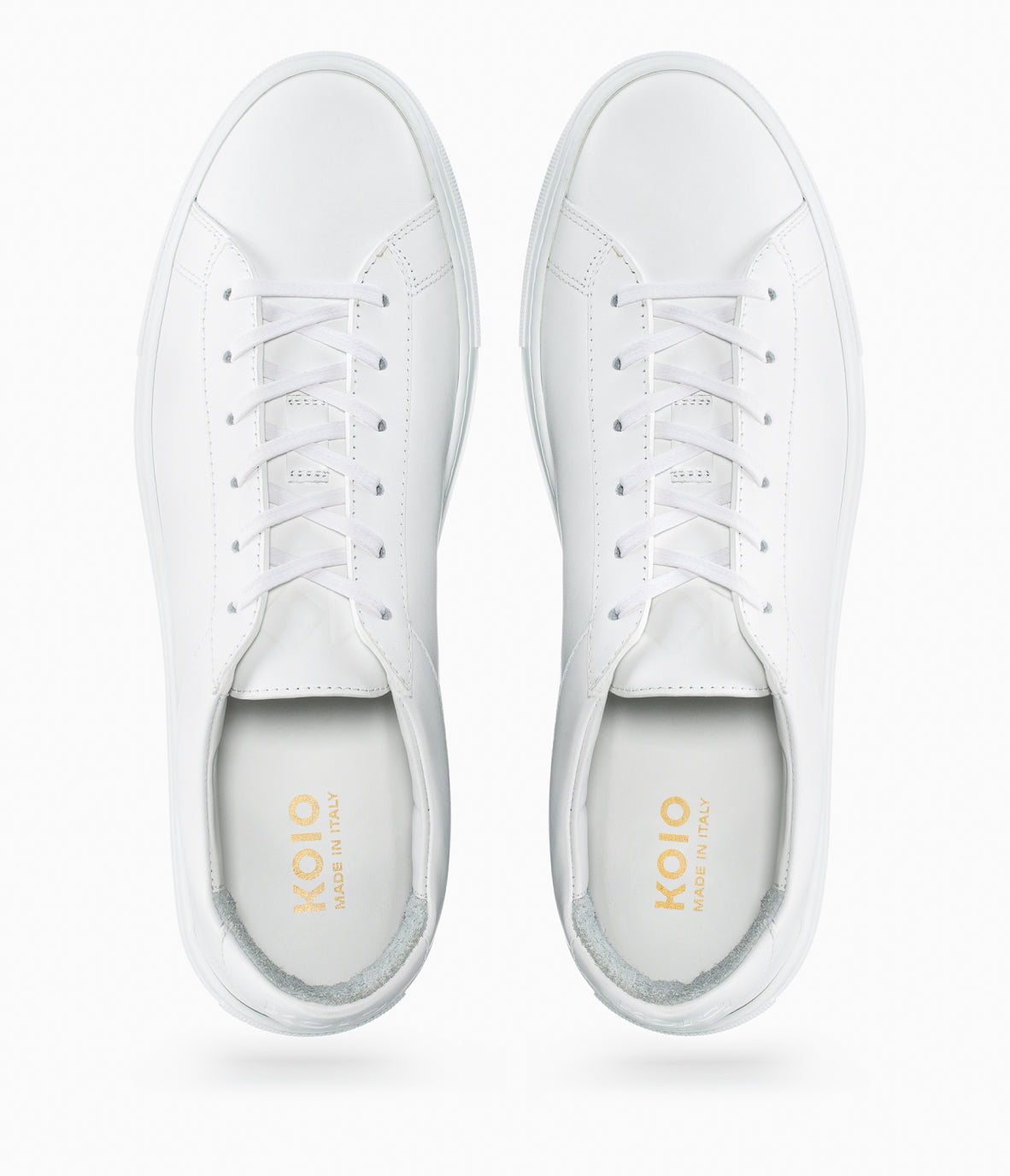 Koio Capri in Triple White - Verified Authentic Packaging