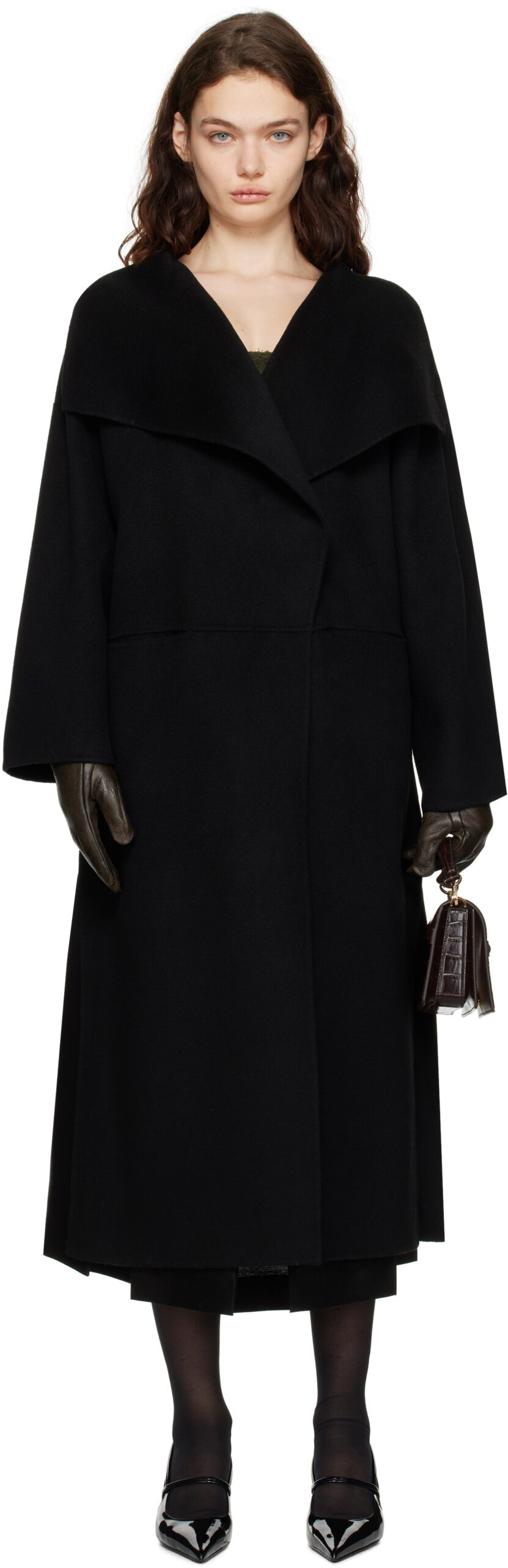 Totême Signature Wool & Cashmere Wrap Coat - Ảnh sản phẩm thực tế chính hãng