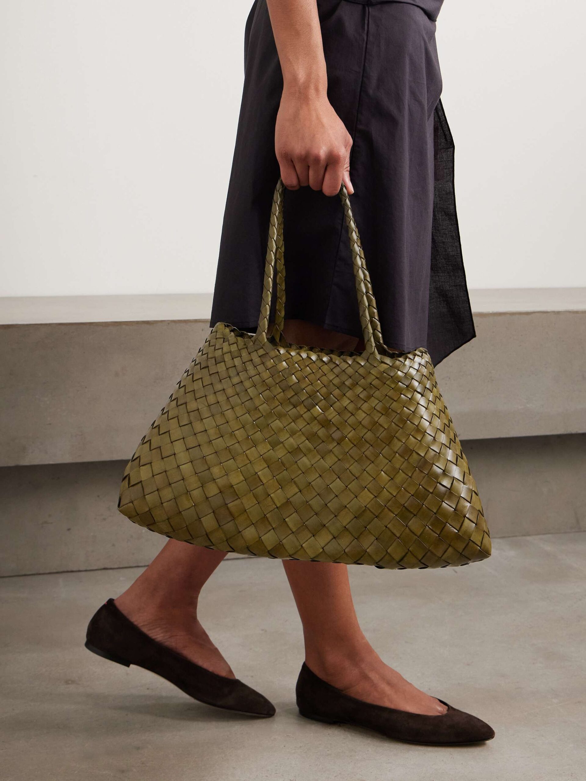 Dragon Diffusion Santa Croce Big Woven Leather Tote - Verified Authentic Packaging