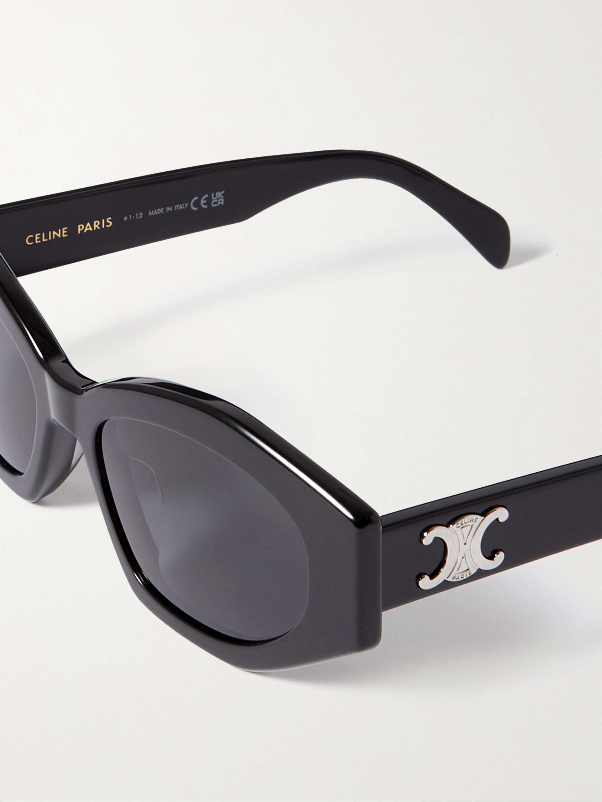 Celine Triomphe 01 Cat-Eye Sunglasses in Black Acetate - Verified Authentic Packaging