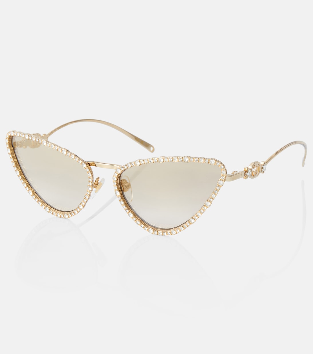 Gucci Geometric Cat-Eye Acetate Sunglasses - Verified Authentic Packaging