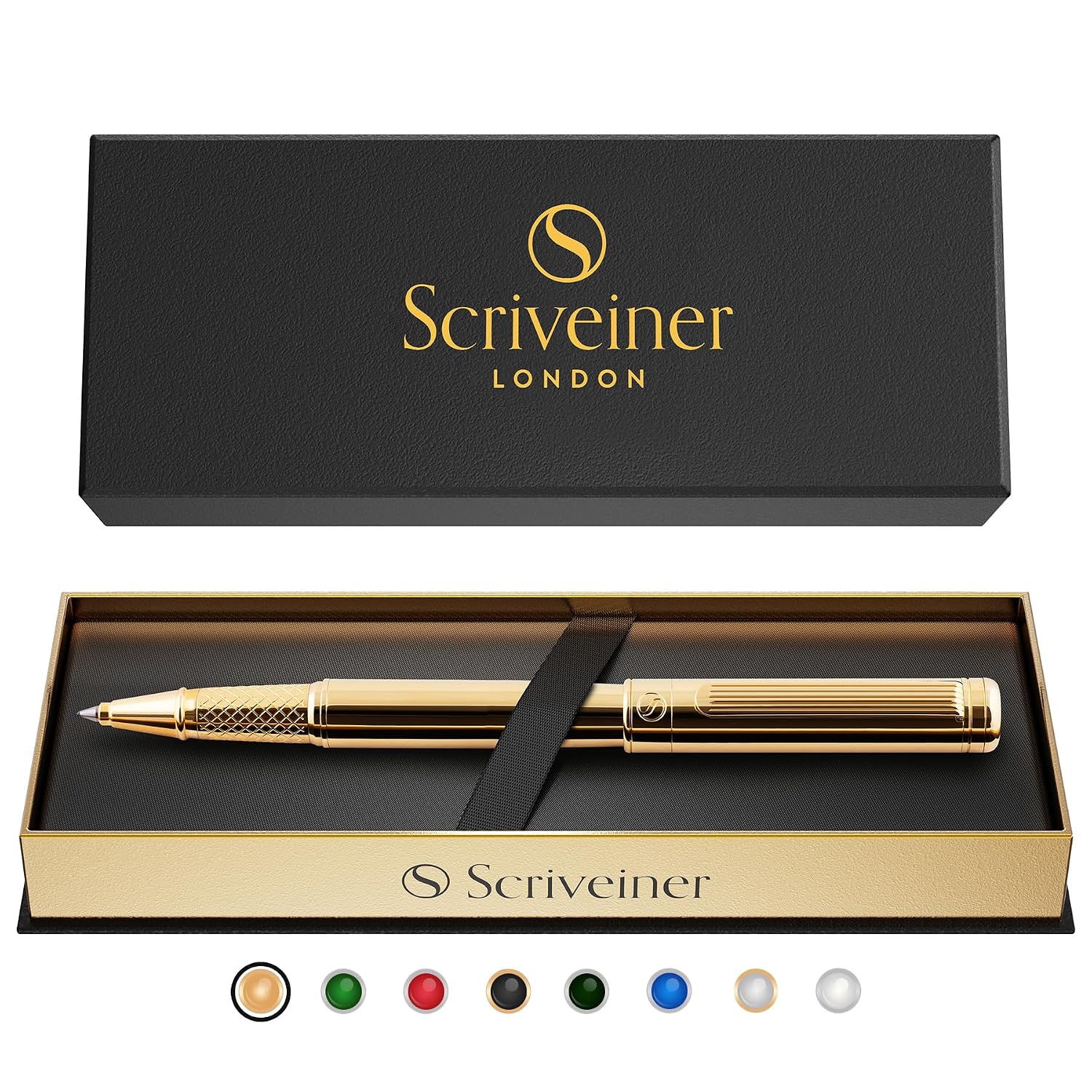 Scriveiner Luxury Brass Rollerball Fine Point Pen