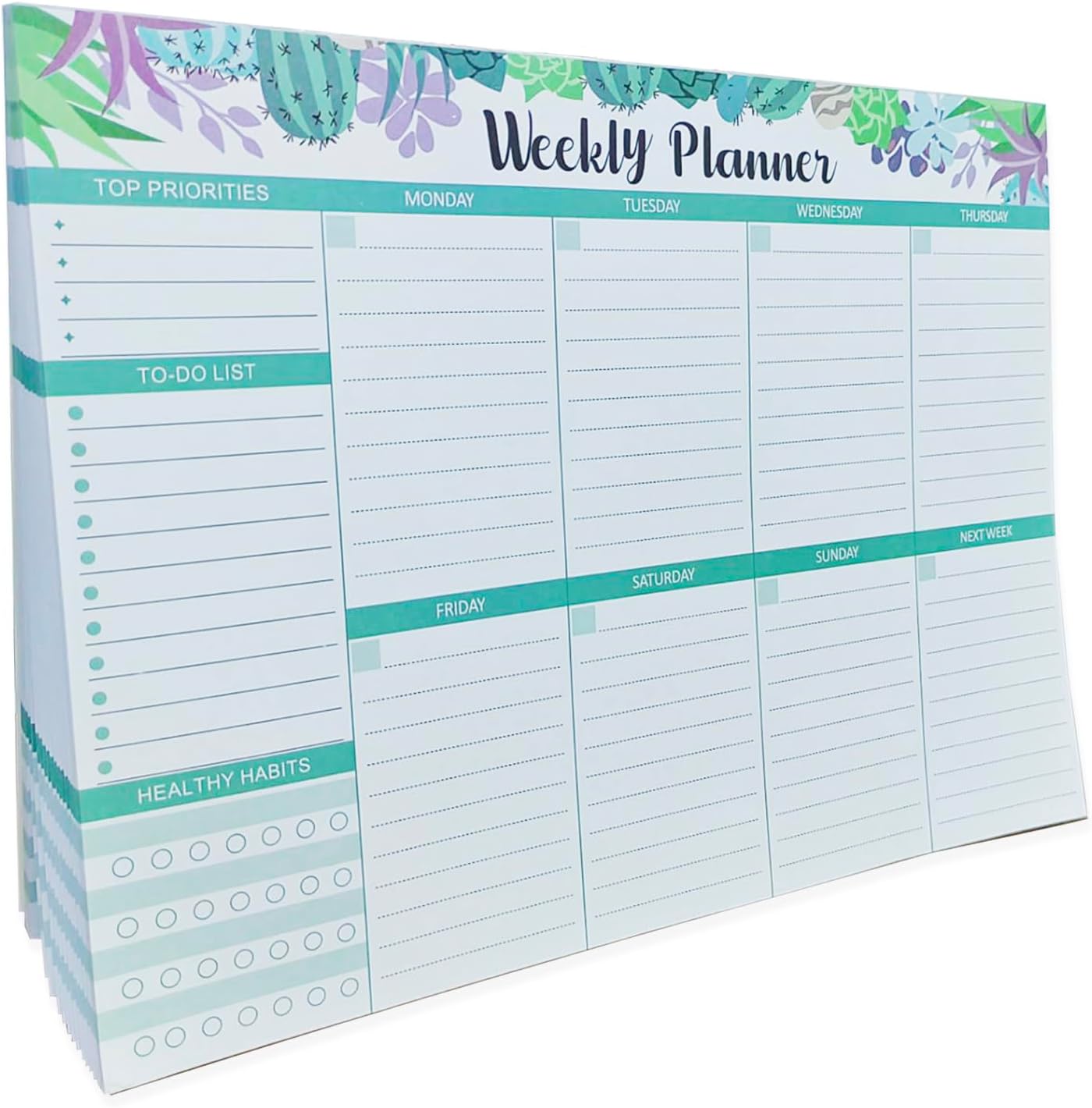 Large Weekly Desk Pad Schedule Planner (52 Tear-Off Sheets)