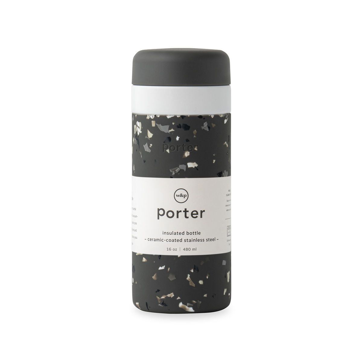 W&P Porter Insulated Ceramic Bottle with Protective Silicone Sleeve
