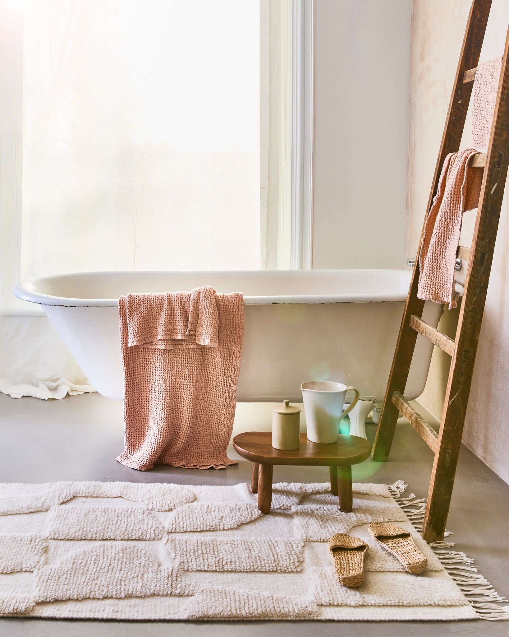 MagicLinen 100% European Flax Waffle Linen Bath Sheet