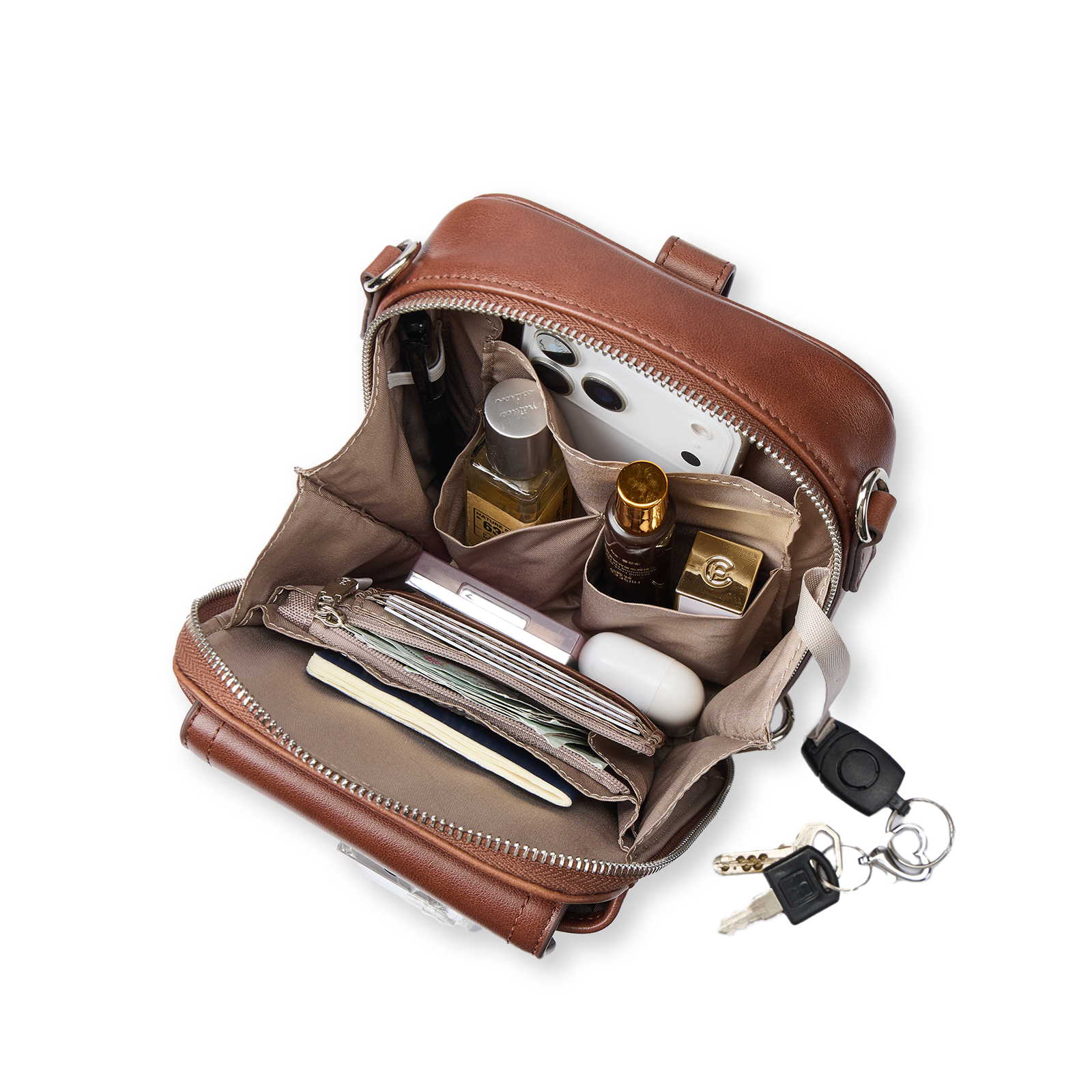 Bostanten Genuine Leather Crossbody Phone Bag for Women