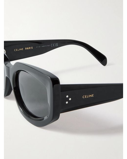 Celine-Style Bold Cat-Eye Polarized Acetate Sunglasses