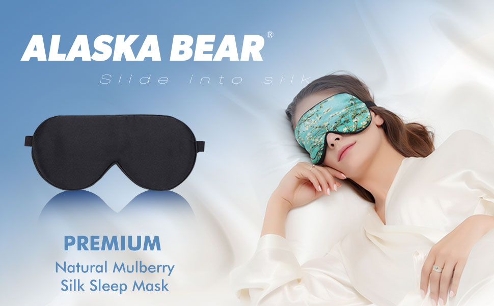 Alaska Bear Natural Silk Sleep Mask with Dual Straps