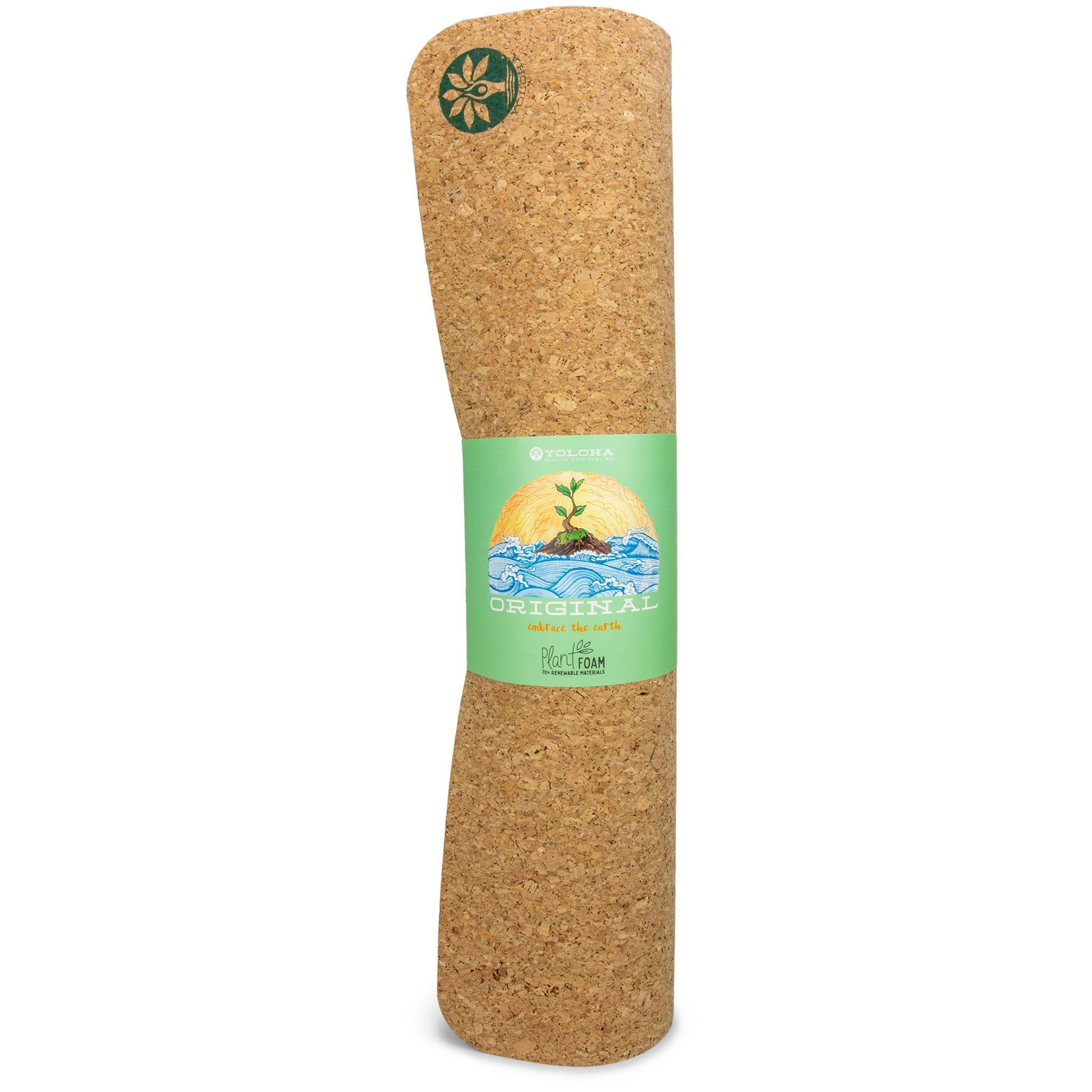 Yoloha Native Organic Cork Yoga Mat with Tree Rubber Base