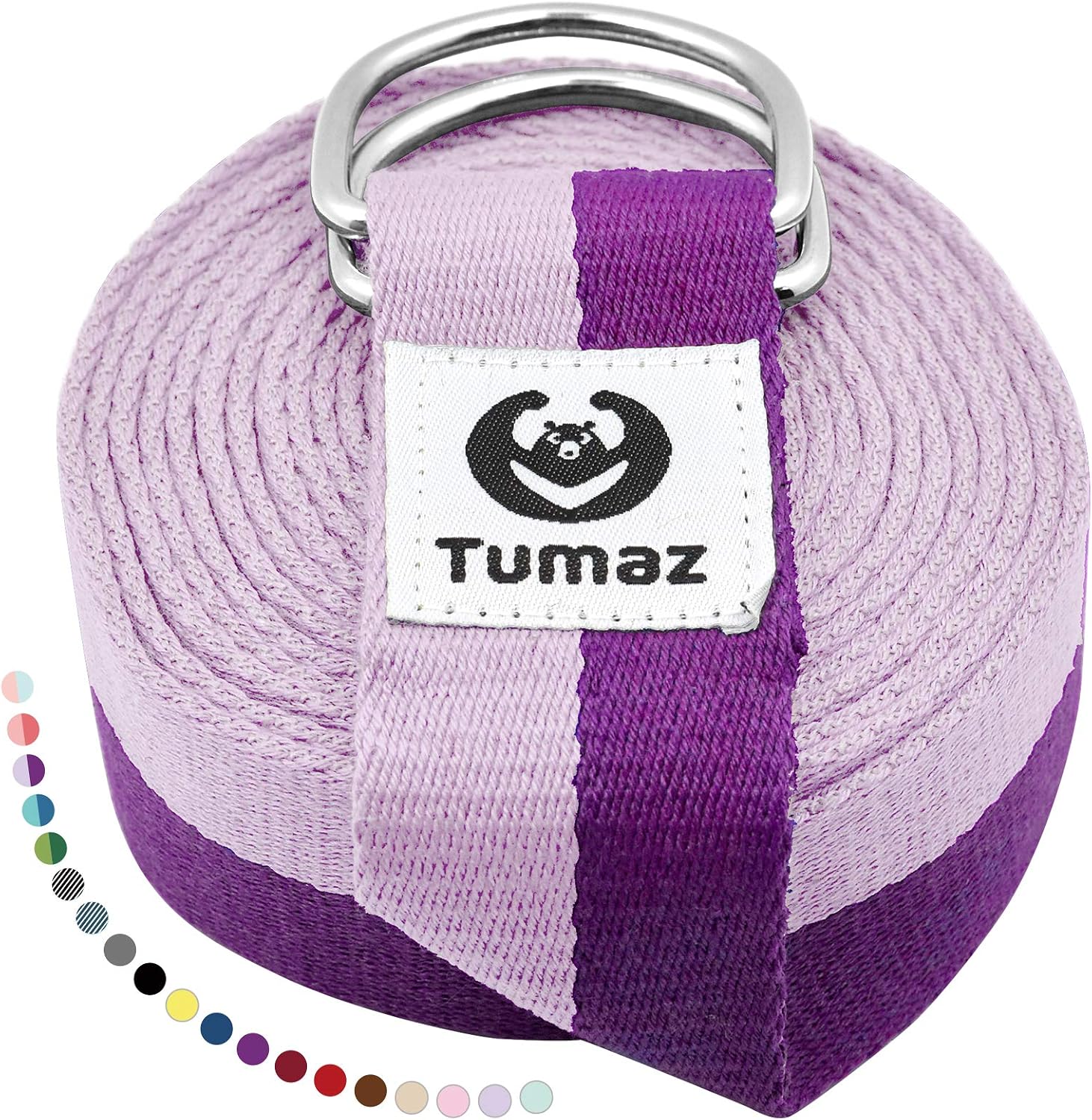 Tumaz Yoga Strap with Adjustable D-Ring Buckle (8ft / 10ft)