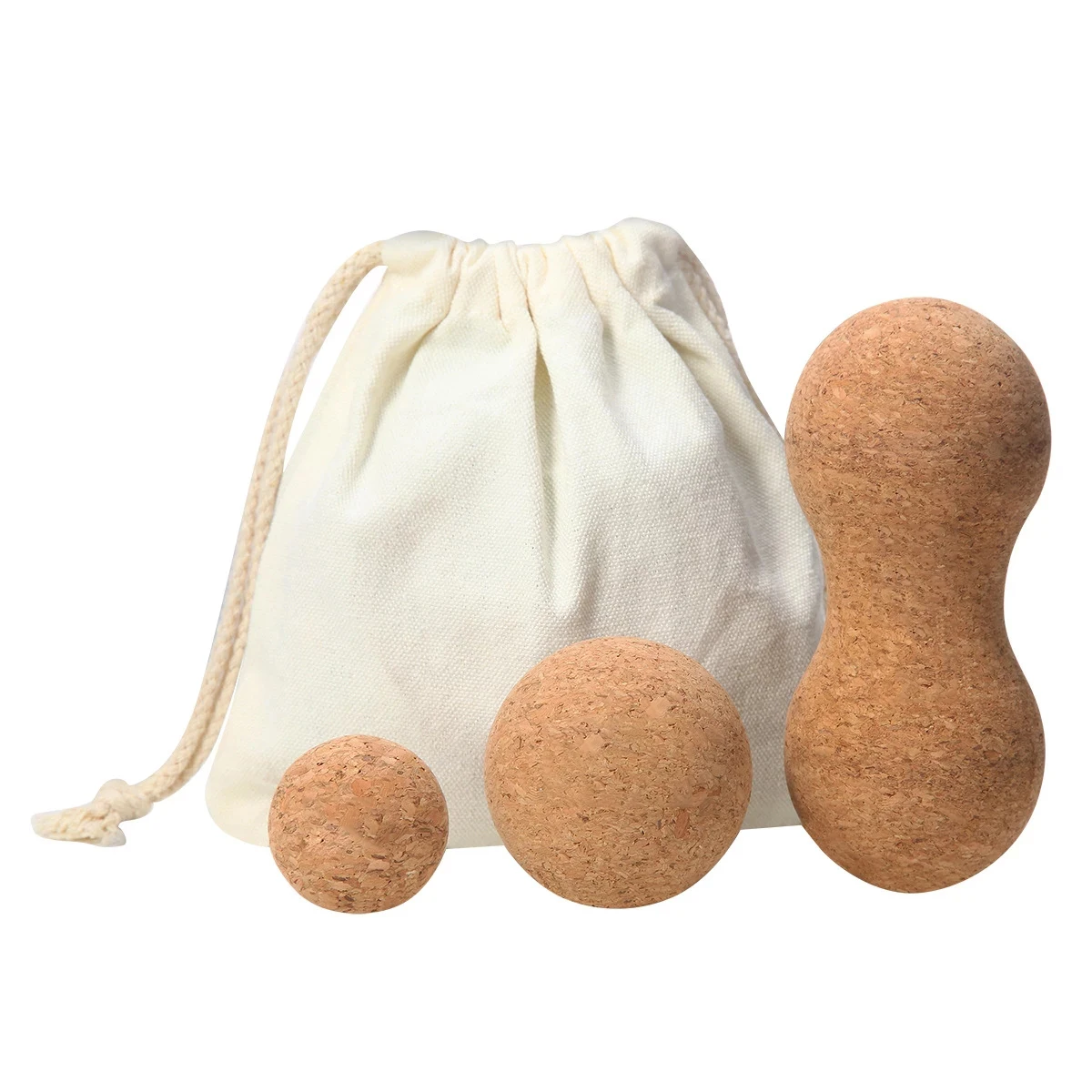 Node Fitness High Density Organic Cork Massage Ball & Roller Set