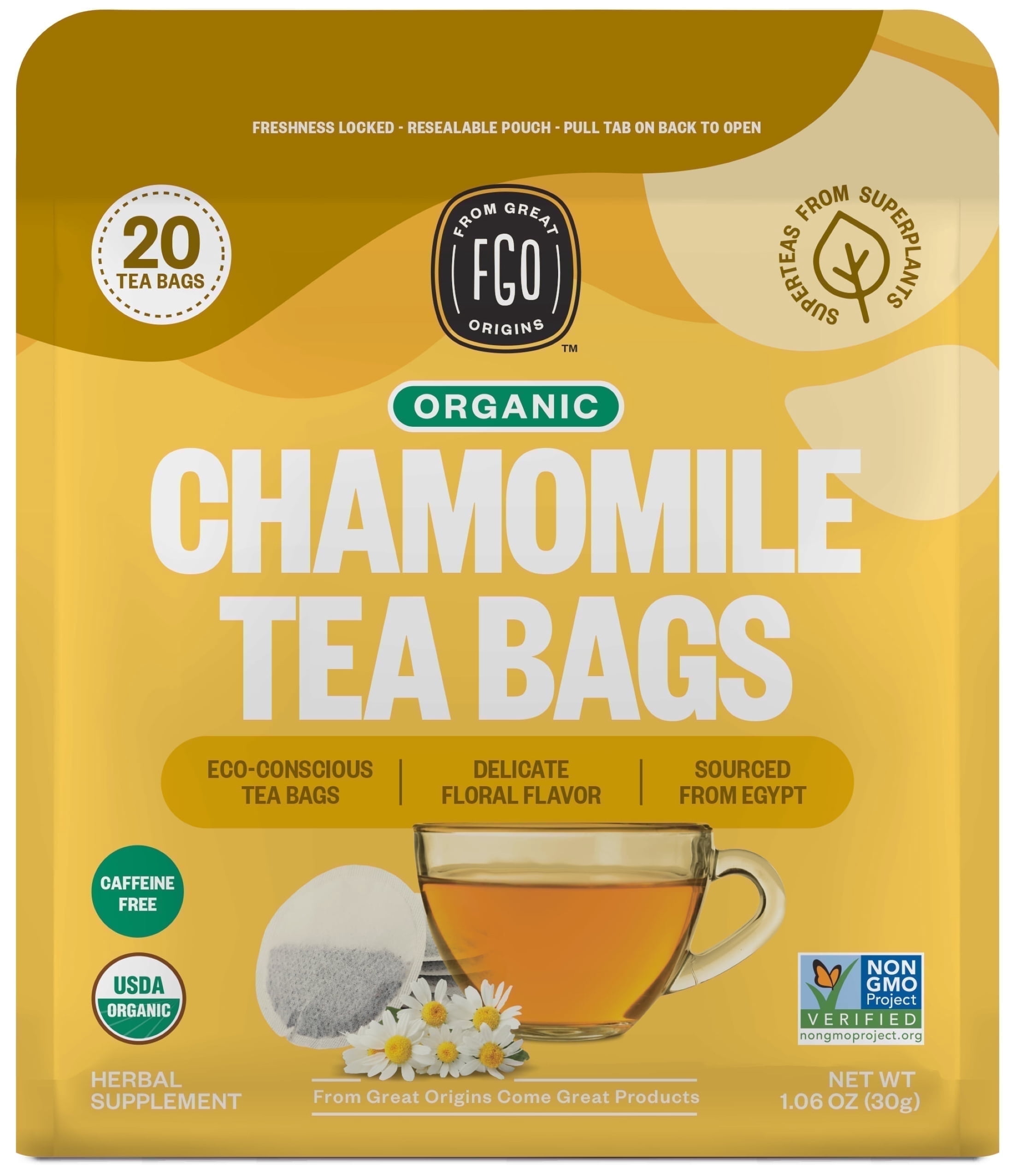 FGO Organic Chamomile Tea Bags (100 Count)
