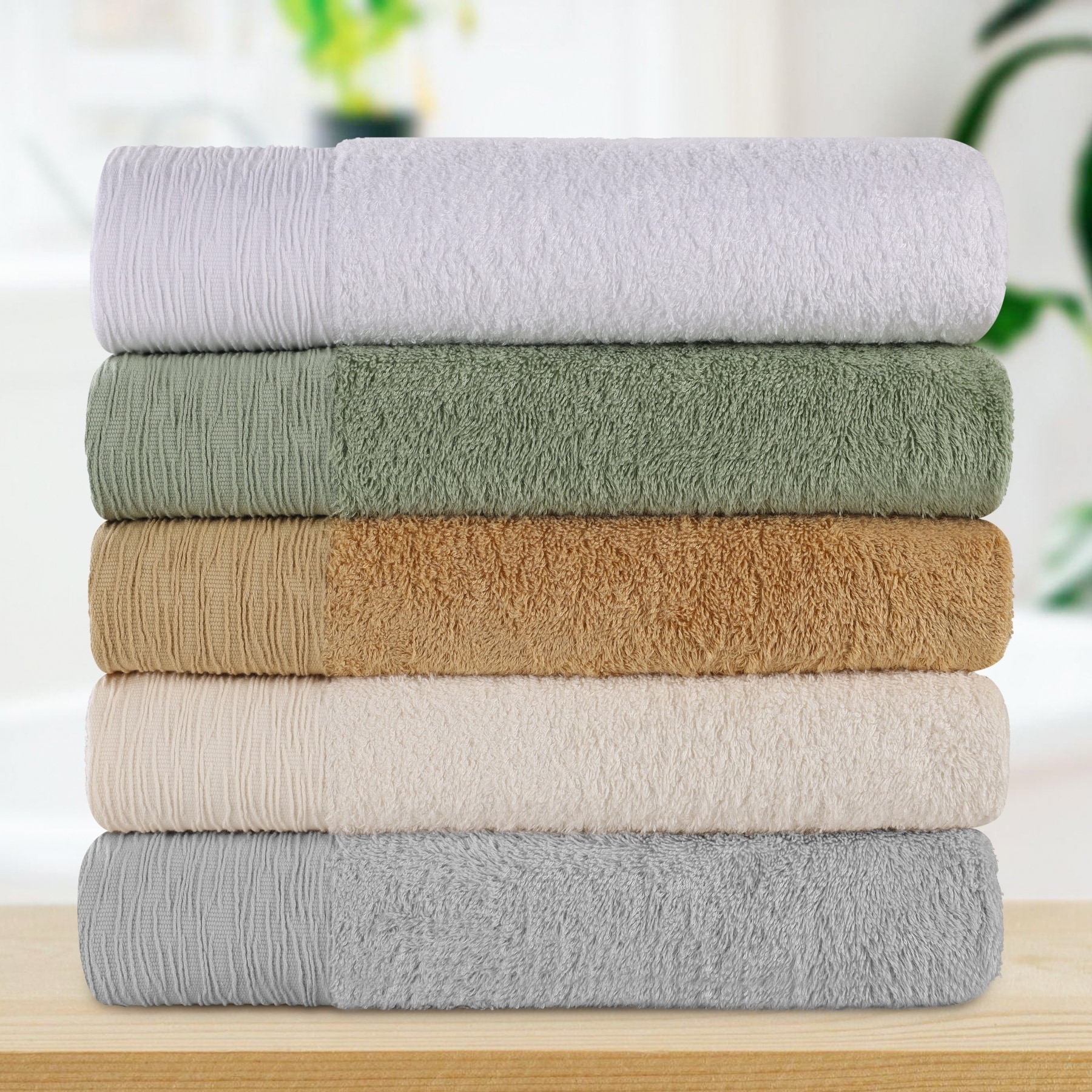 Bedsure Bamboo Rayon Waffle Weave Towel Set