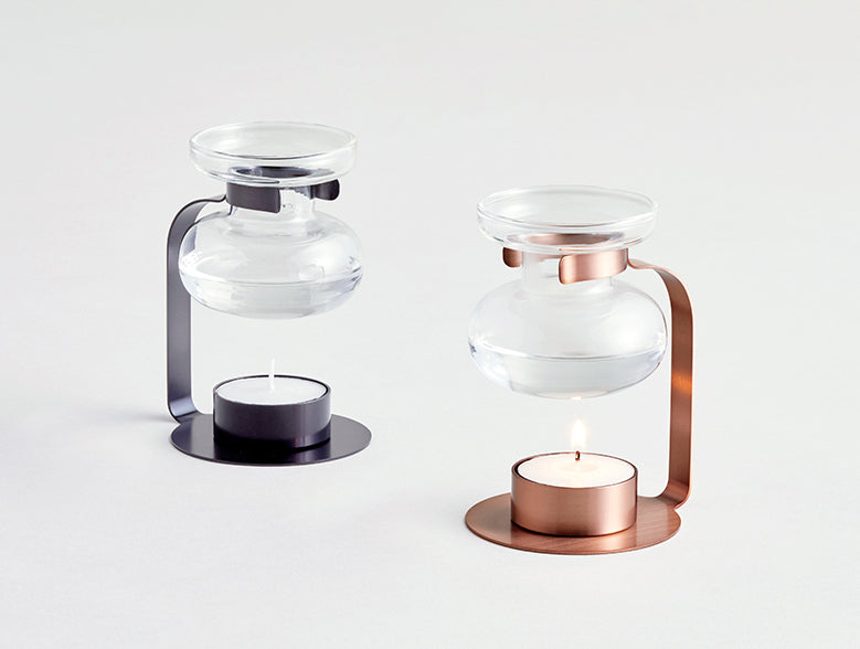 Kinto Japan Ceramic Aroma Oil Warmer Brass Stand