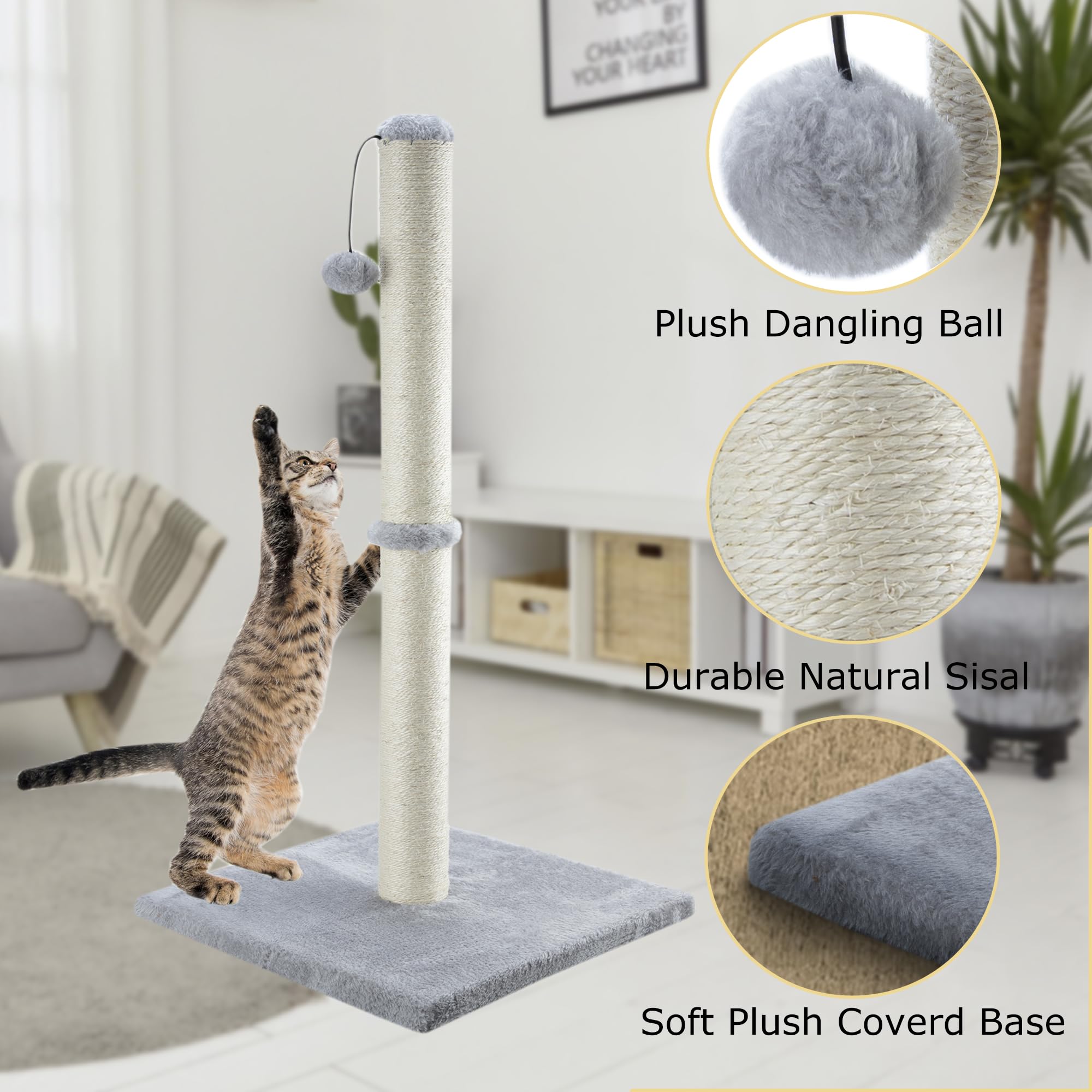 Dimaka 34 Inch Tall Ultimate Sisal Cat Scratching Post