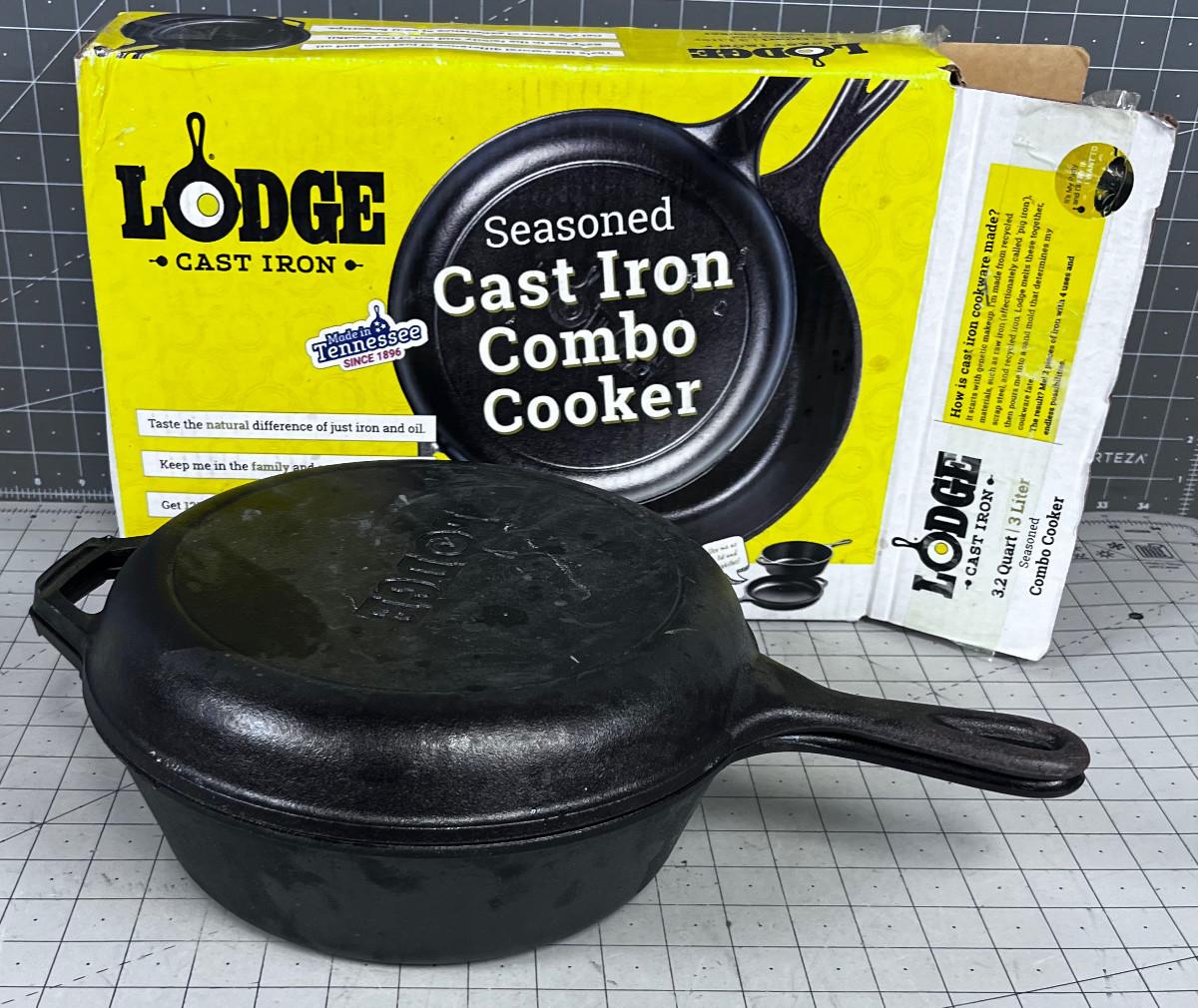 Lodge Cast Iron 3.2 Quart Combo Cooker for Dutch Oven Bread