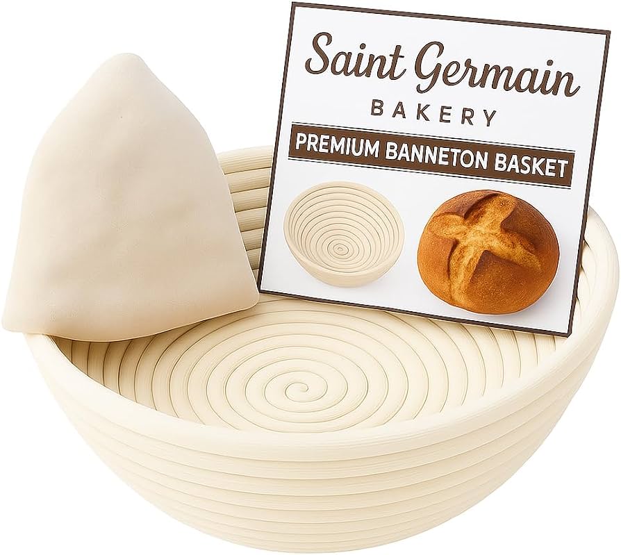 Saint Germain Handcrafted Round Proofing Basket with Cloth Liner