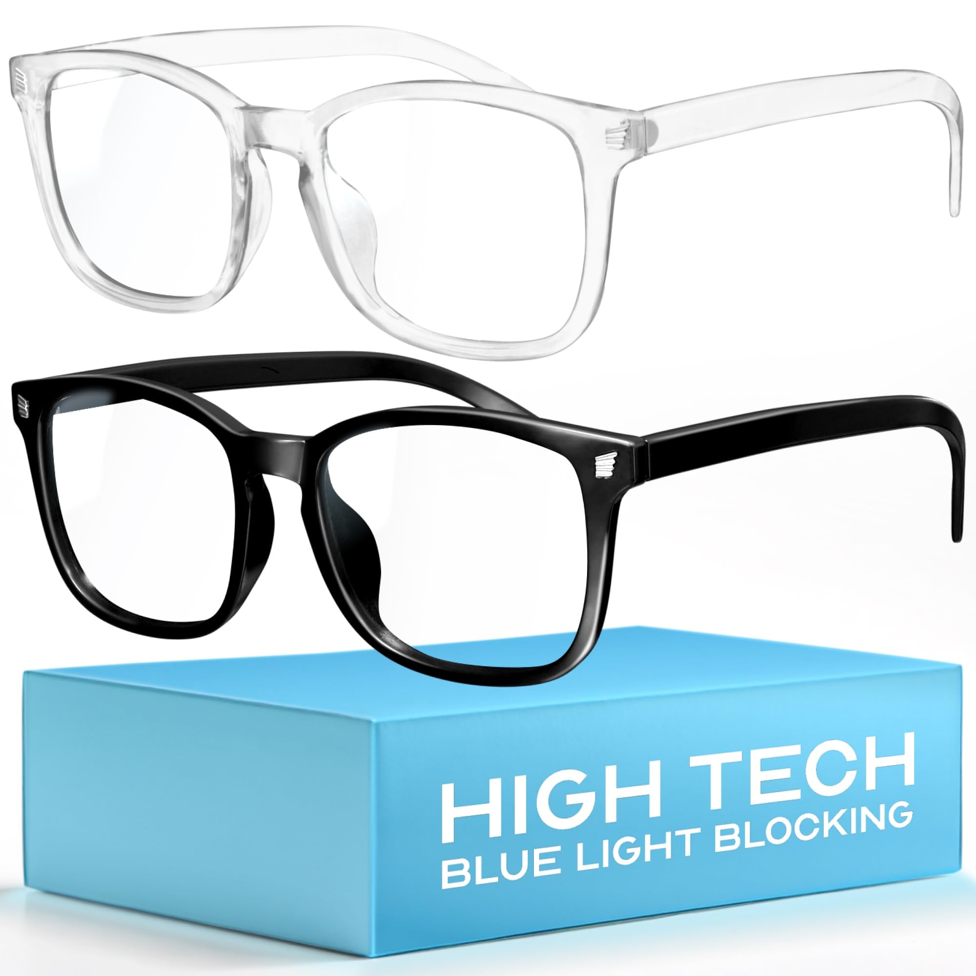 Livho 2 Pack Blue Light Blocking Glasses Retro Round
