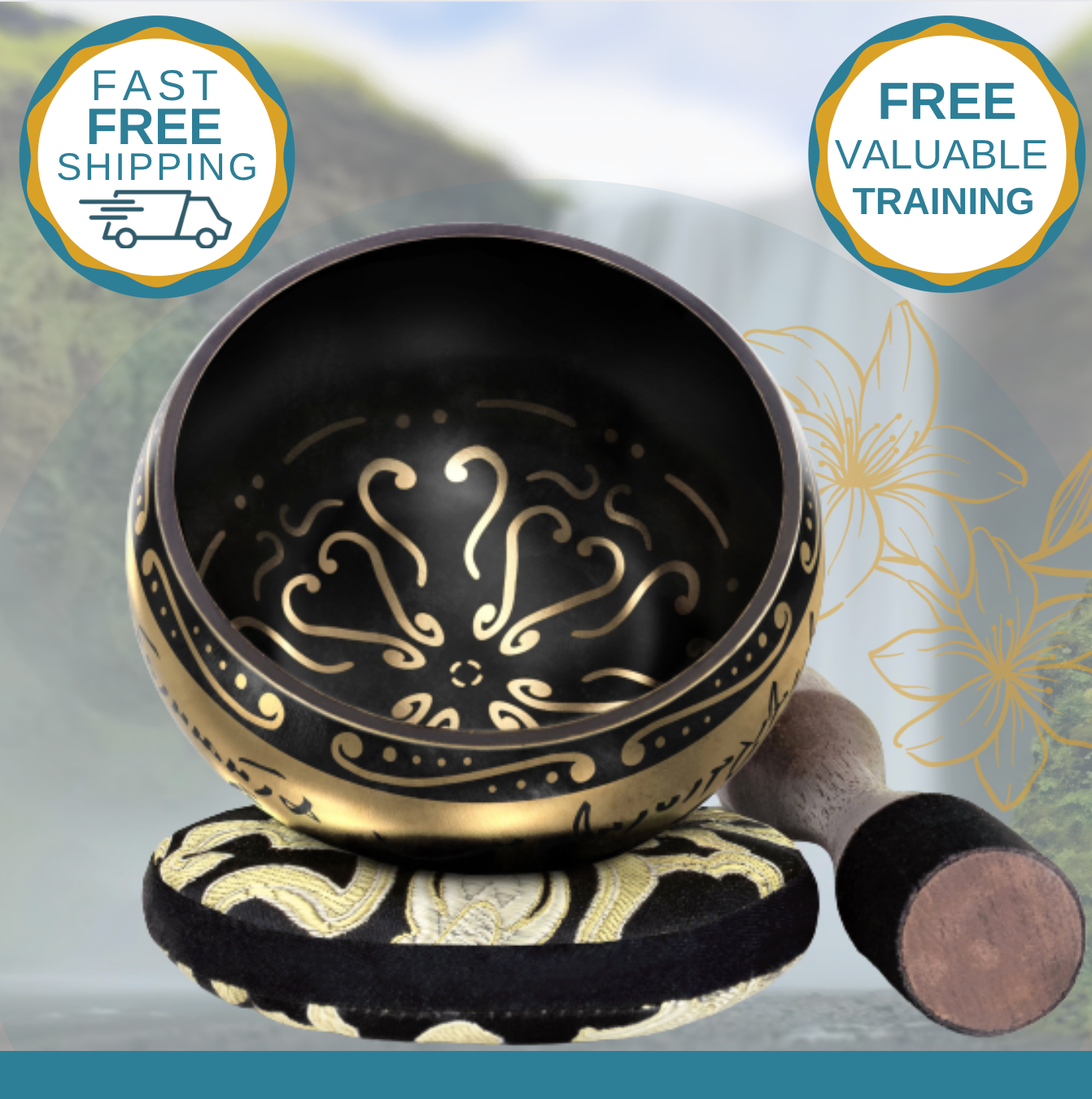 Silent Mind Tibetan Singing Bowl Set Antique Bronze