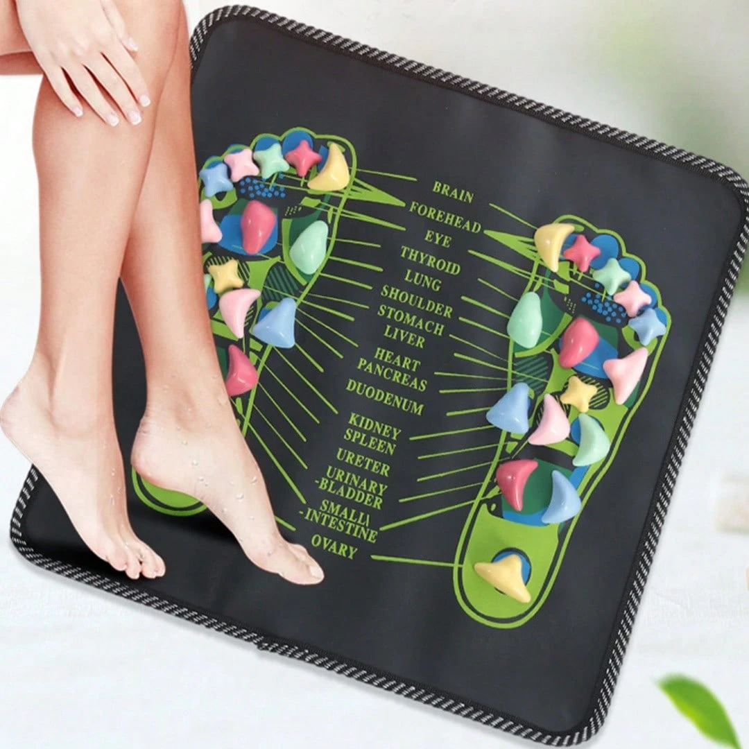 Wthhyux Pebble Foot Massage Mat Reflexology Walk Path