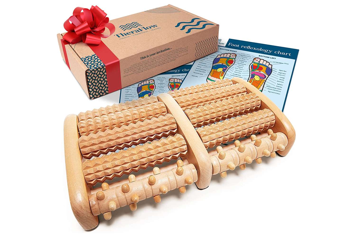 TheraFlow Dual Foot Massager Roller & Acupressure Nodule Board