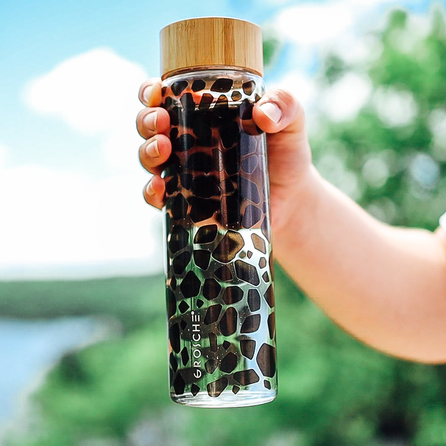 GROSCHE Venice Glass Water Bottle with Tea Strainer Filter