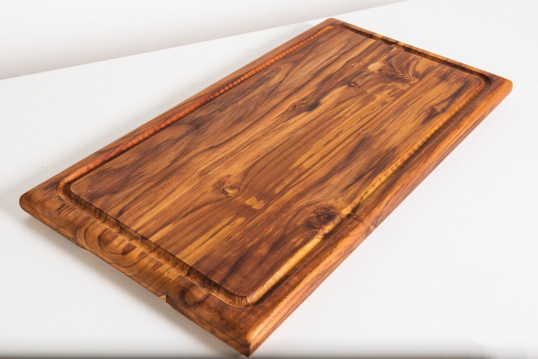 Shoko Teak Wood Reversible Carving Board with Deep Juice Drip