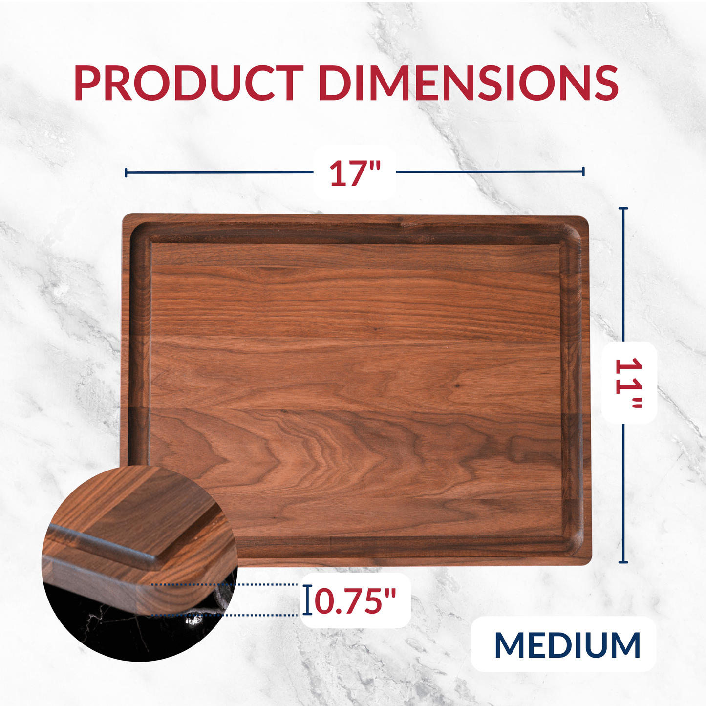 Virginia Boys Kitchens Walnut Cutting Board Round Edge
