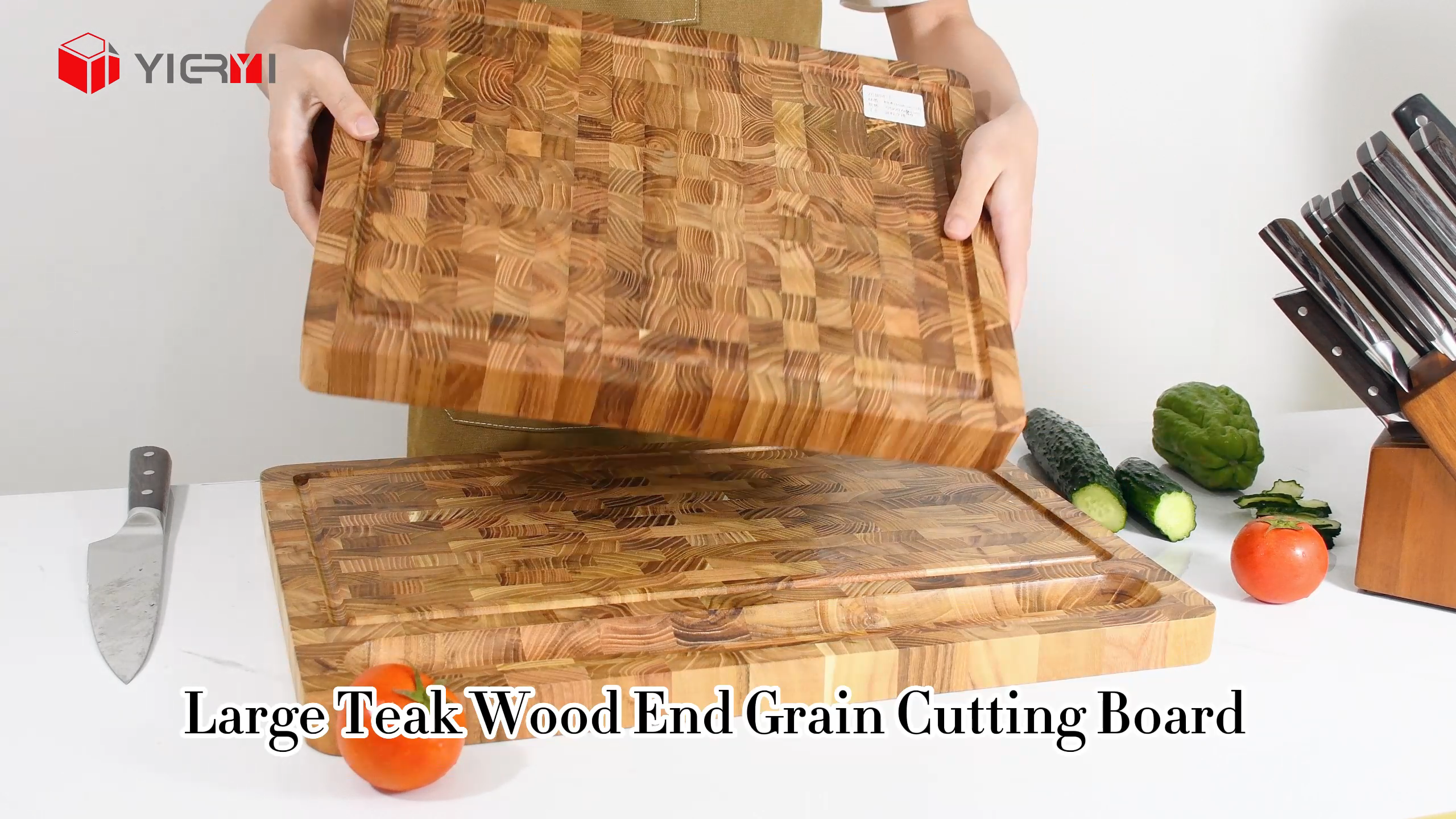 KROK Large Organic Teak Wood Chopping Block