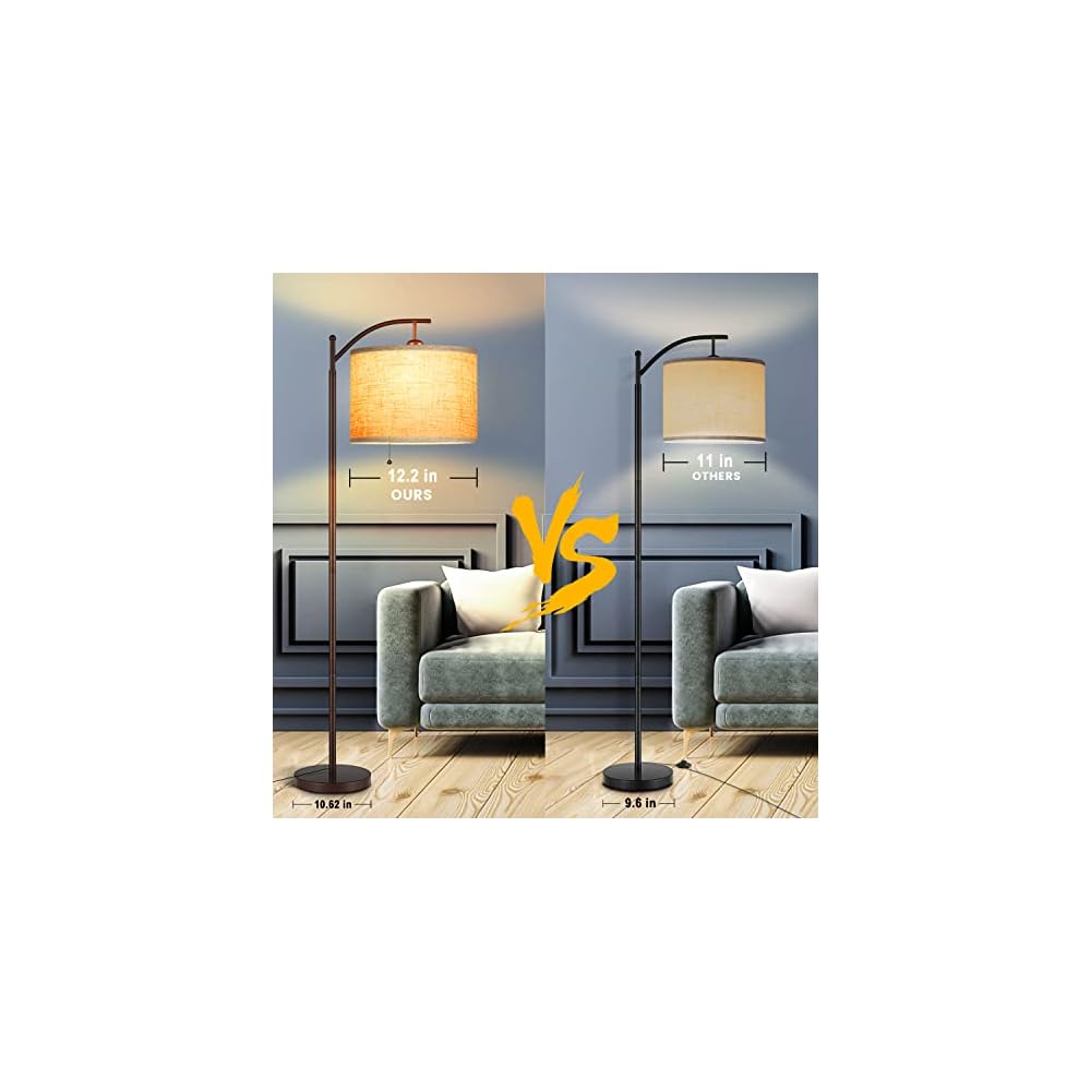 Joofo Modern Arc Floor Lamp with Remote Control