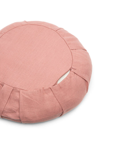Halfmoon Round Cotton Linen Meditation Cushion Zafu
