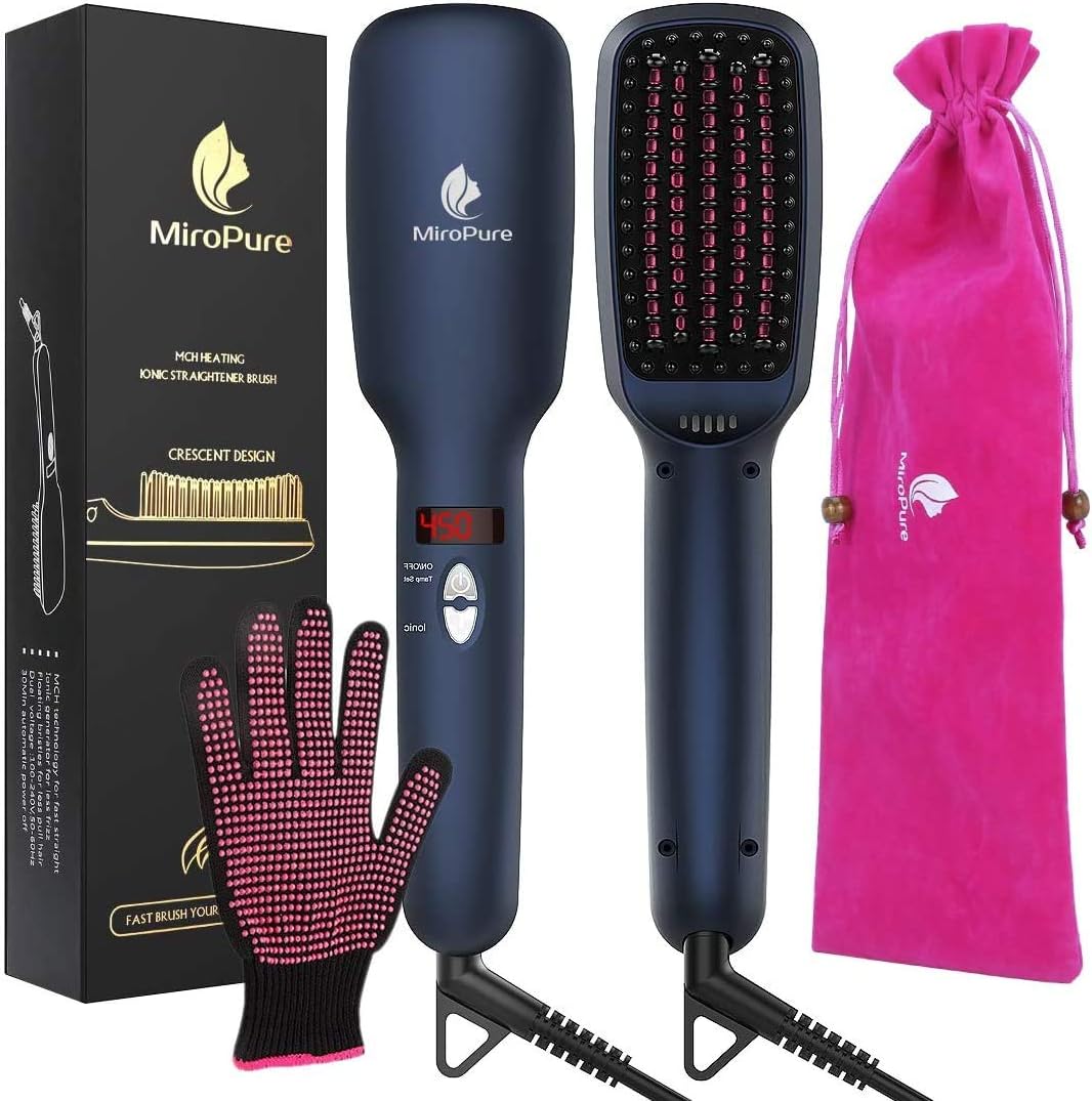 MiroPure 2-in-1 Ionic Hair Straightener Brush