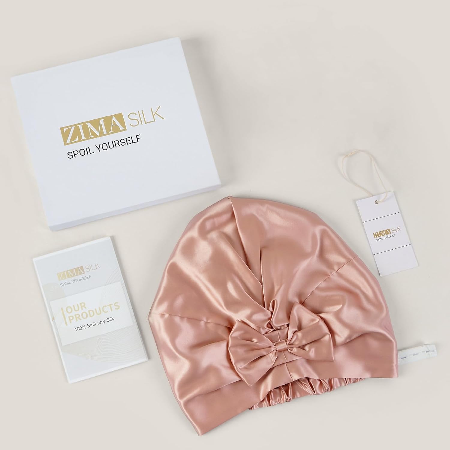 Zimasilk 100% Mulberry Silk Bonnet with Elastic Tie