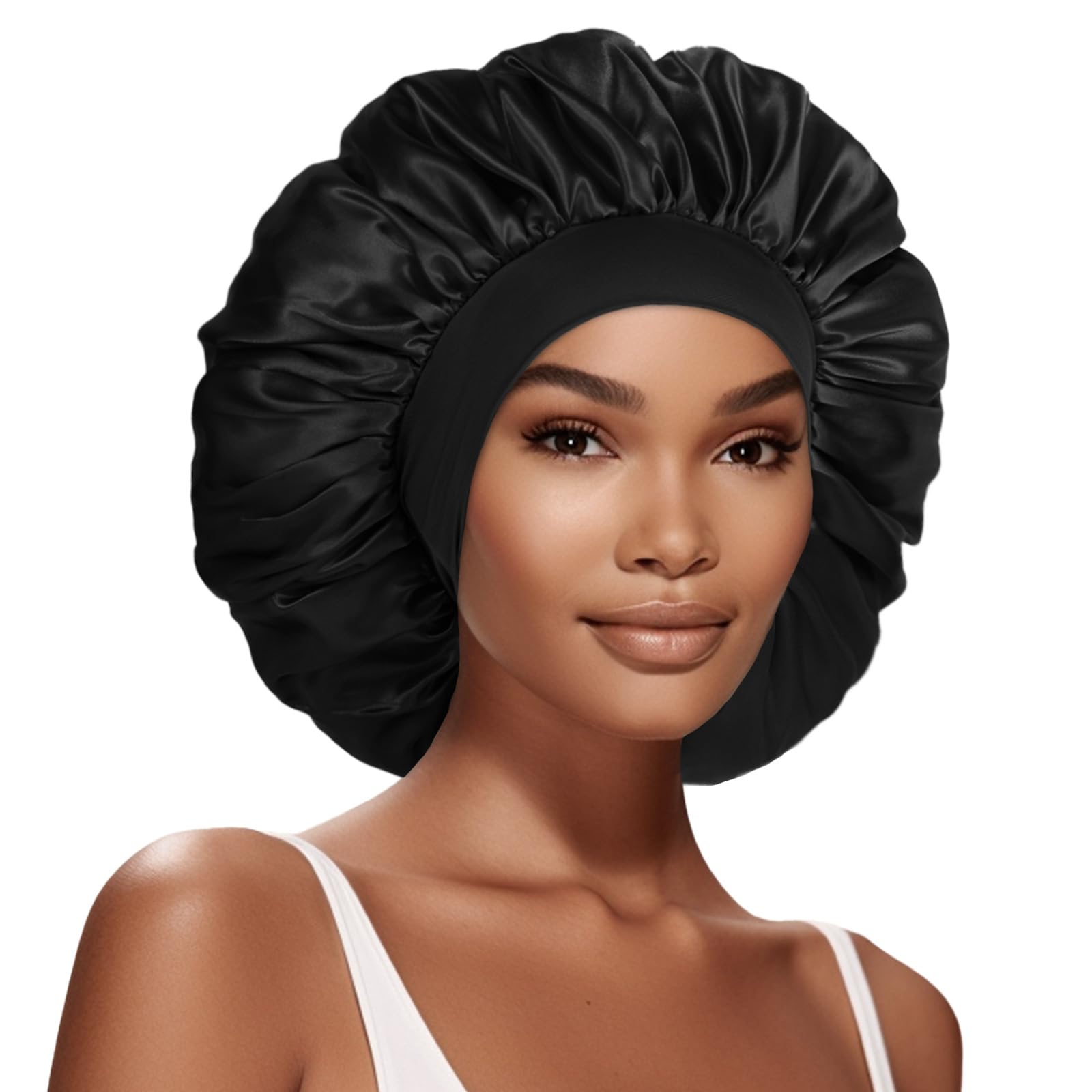 Alurevee Extra Large Silk Sleep Bonnet for Long Braids