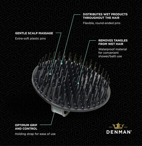 Denman Be-Bop Scalp Massager & Detangler Brush D6