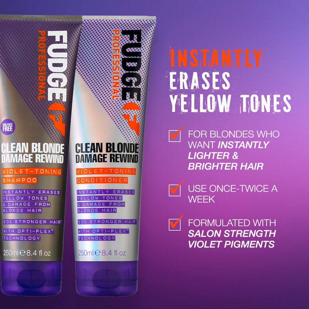 Fudge Professional Clean Blonde Damage Rewind Purple Shampoo