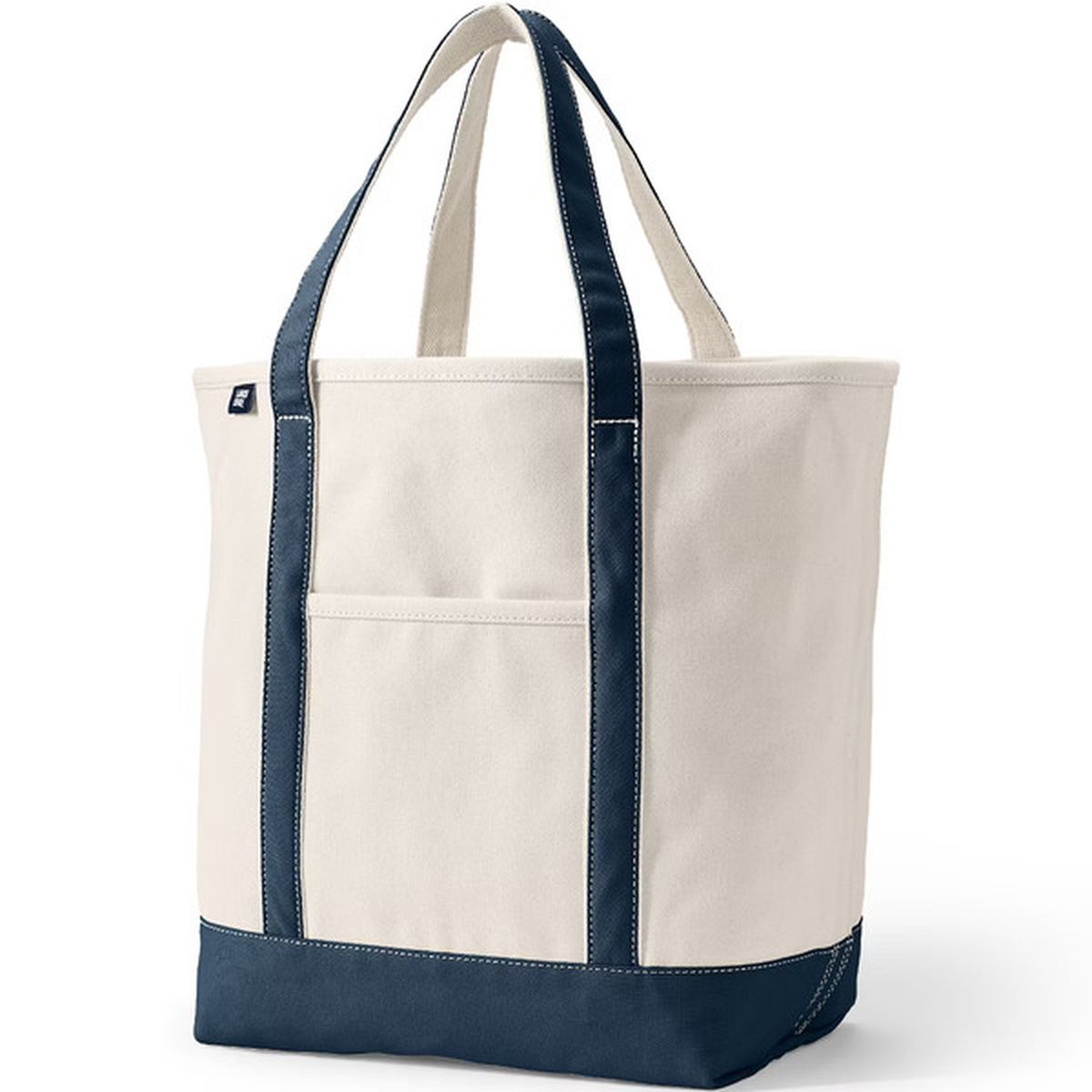 Lands' End Heavy-Duty Open Top Canvas Pocket Tote