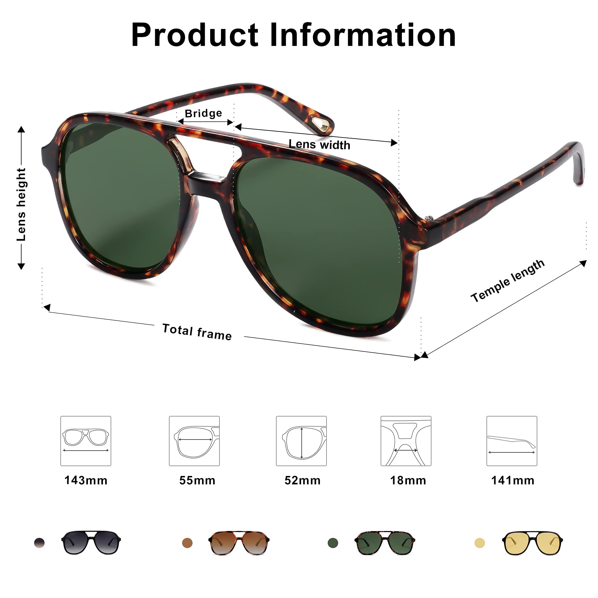 SOJOS Retro Polarized Classic Aviator Sunglasses