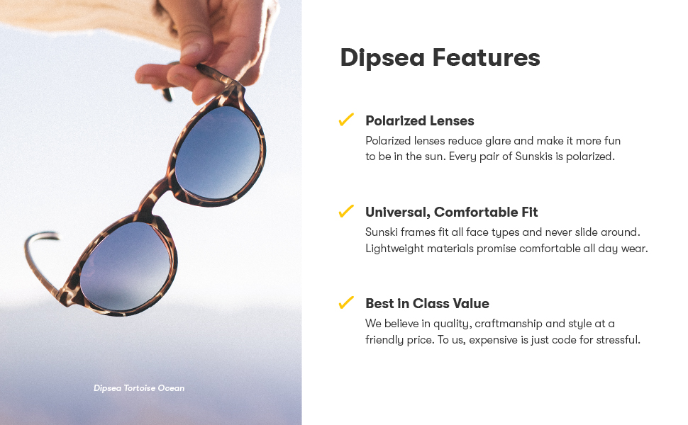 Sunski Dipsea Polarized Lightweight Recycled Plastic Shades